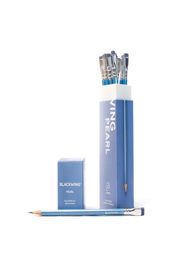 Blackwing Pearl Pencils - 12 Count, Blue Lacquer Finish, 2B Balanced Lead, Premium Wood, Japanese Graphite - Image 1